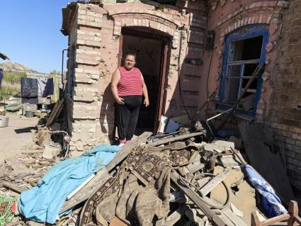 Единственная жительница донецкой Марьинки Галина Невинная