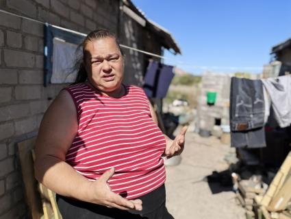 Единственная жительница донецкой Марьинки Галина Невинная