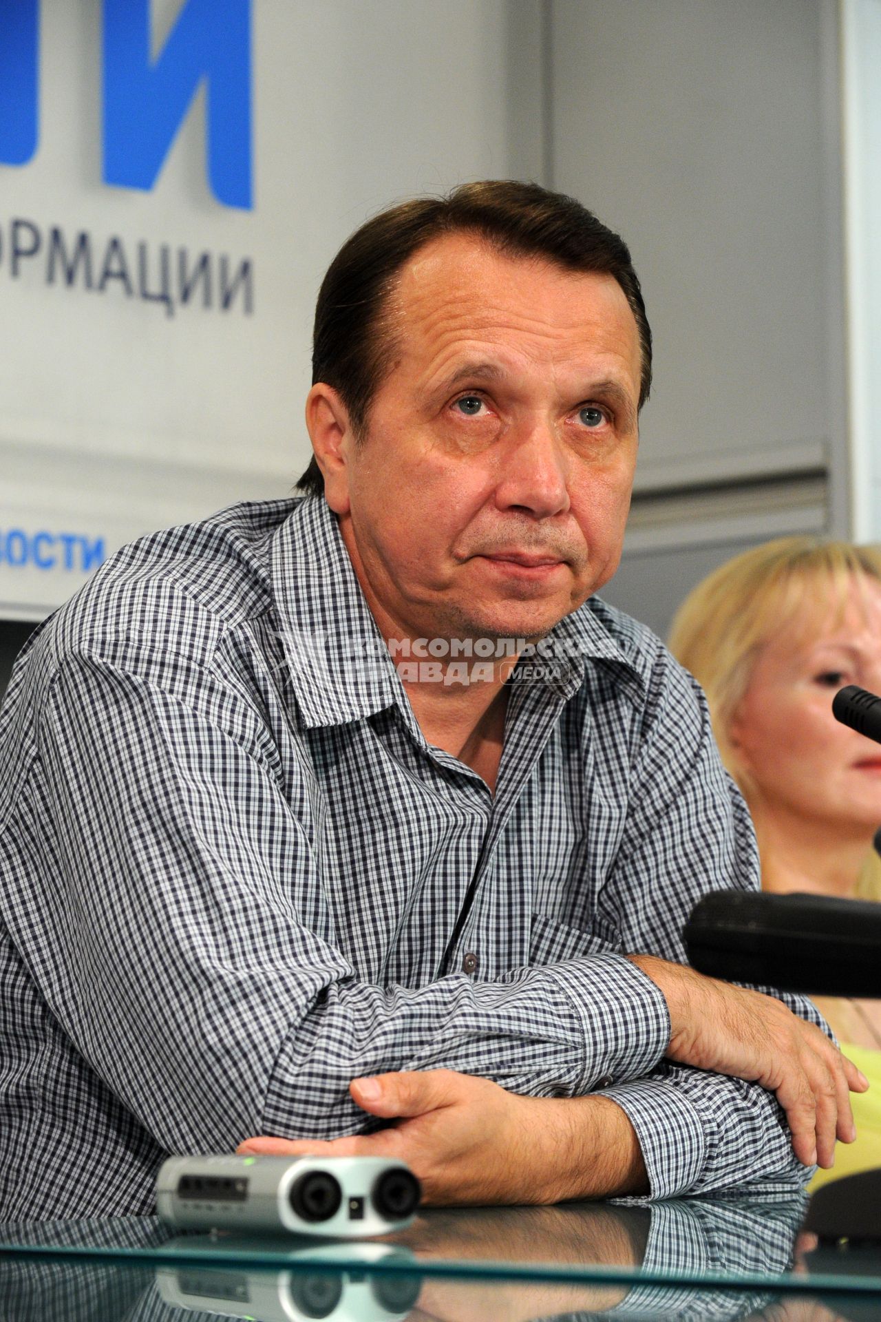 Дирижер Михаил Плетнев на пресс-конференции в РИА НОВОСТИ после начала скандала по обвинению его в педофелии, 8 июля 2010 года.