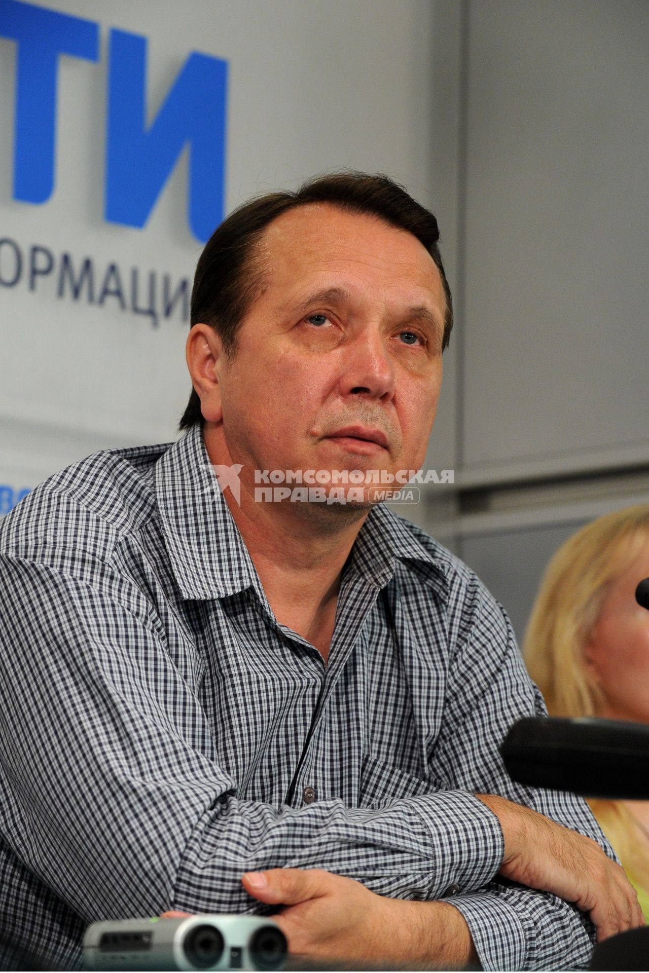 Дирижер Михаил Плетнев на пресс-конференции в РИА НОВОСТИ после начала скандала по обвинению его в педофелии, 8 июля 2010 года.