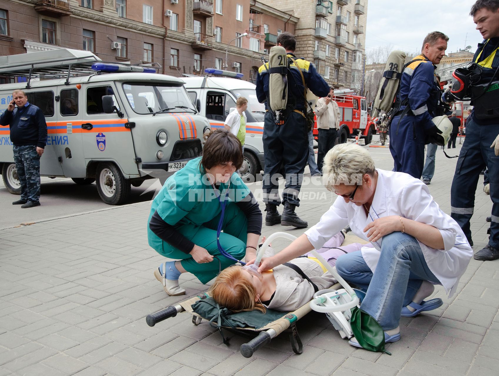 23 апреля 2010, Волгоград. Пожарные учения в Волгограсдкой академии государственной службы.