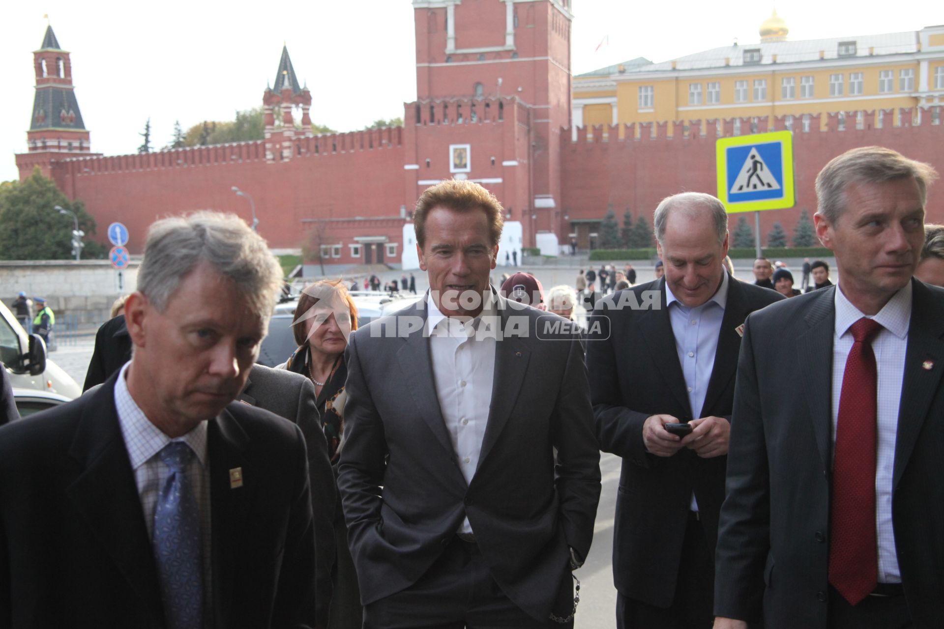 11 октябрь 2010 года. Визит Арнольда Шварценеггера в Москву. Губернатор Калифорнии на Красной площади.