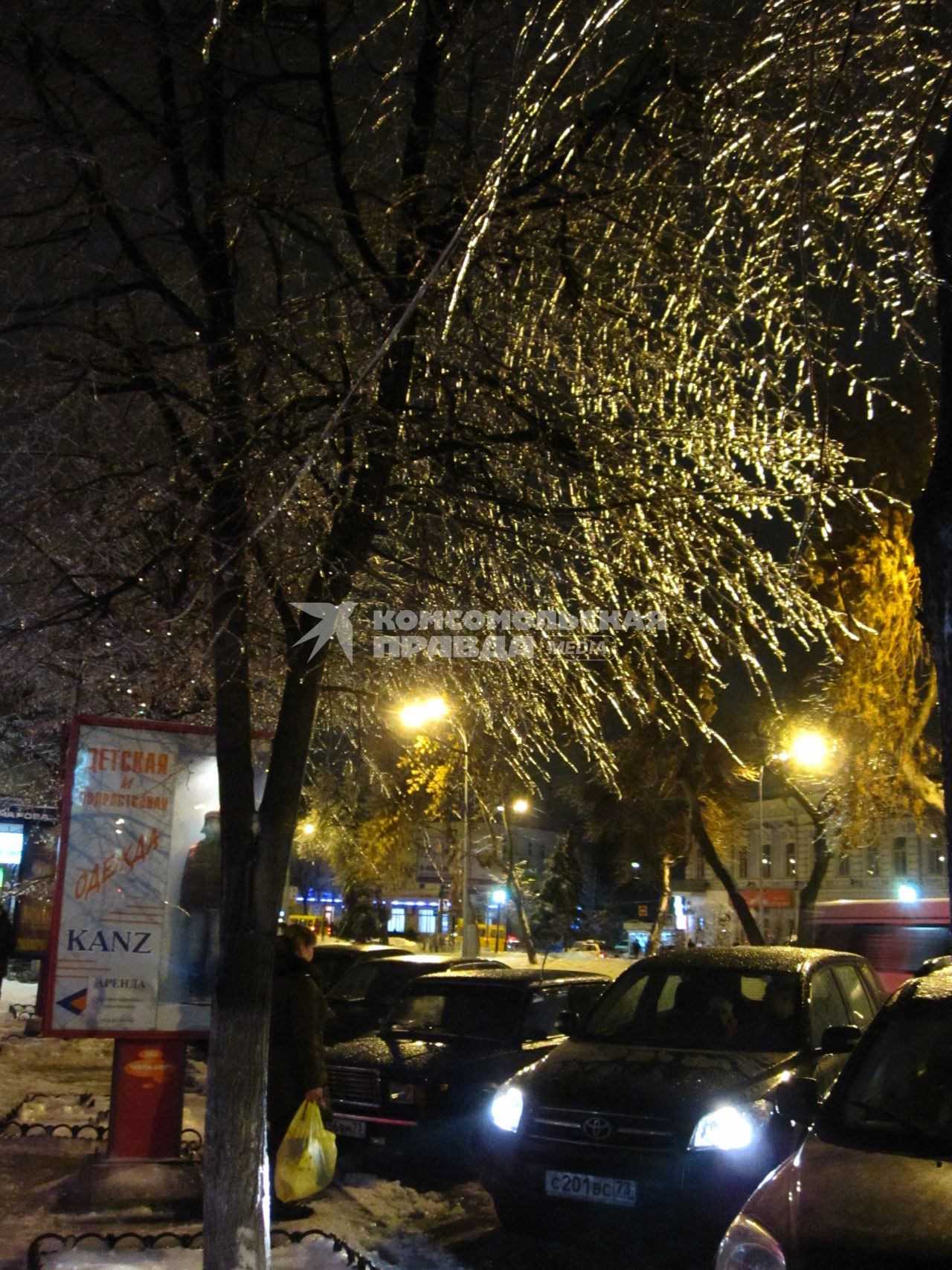 Дата съемки: 08 декабря  2010. Москва. Деревья покрытые льдом.