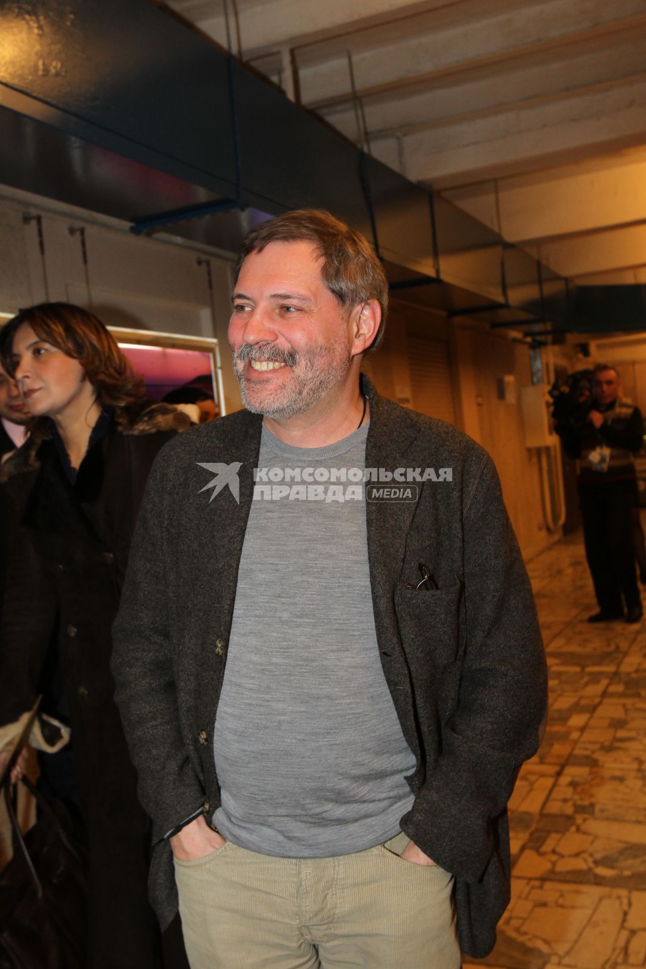 21 января 2011 Мосфильм. Вручение премии Национальной Академии кинематографических искусств и наук России ЗОЛОТОЙ ОРЕЛ. На снимке :Телеведущий Михаил Леонтьев