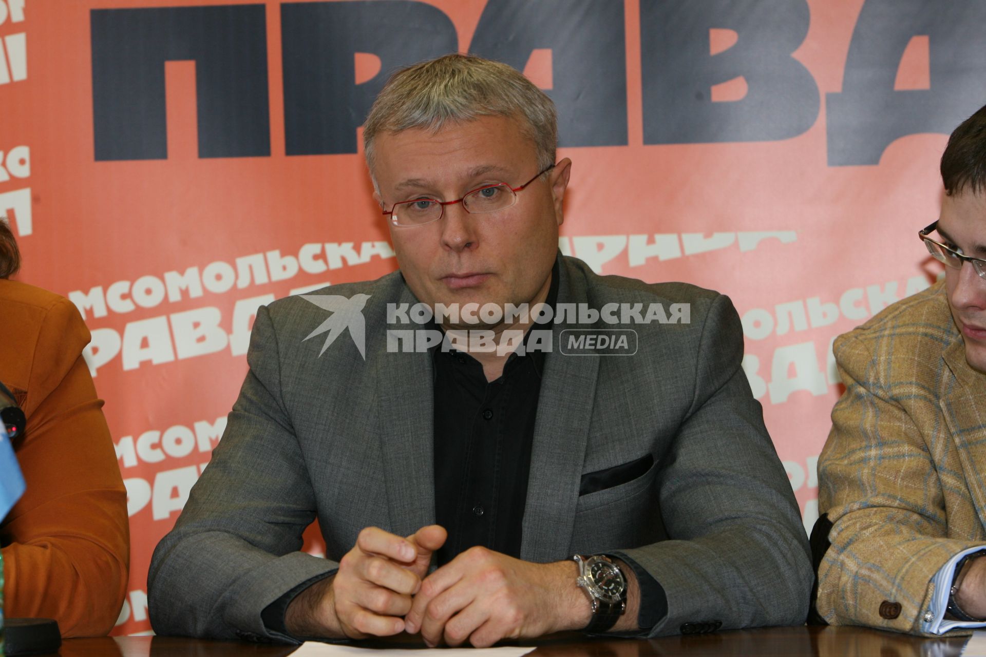 Российский предприниматель, бизнесмен Александр Лебедев на пресс-конференции в КП. 26 февраля 2008 года.