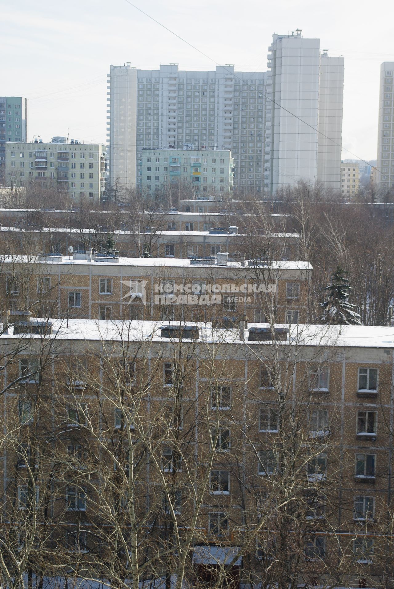 Хрущевки в районе станции Калужская, 17 февраля 2011 года. Снос домов, новое жилье, хрущевка, строительство, ипотека, затройка города