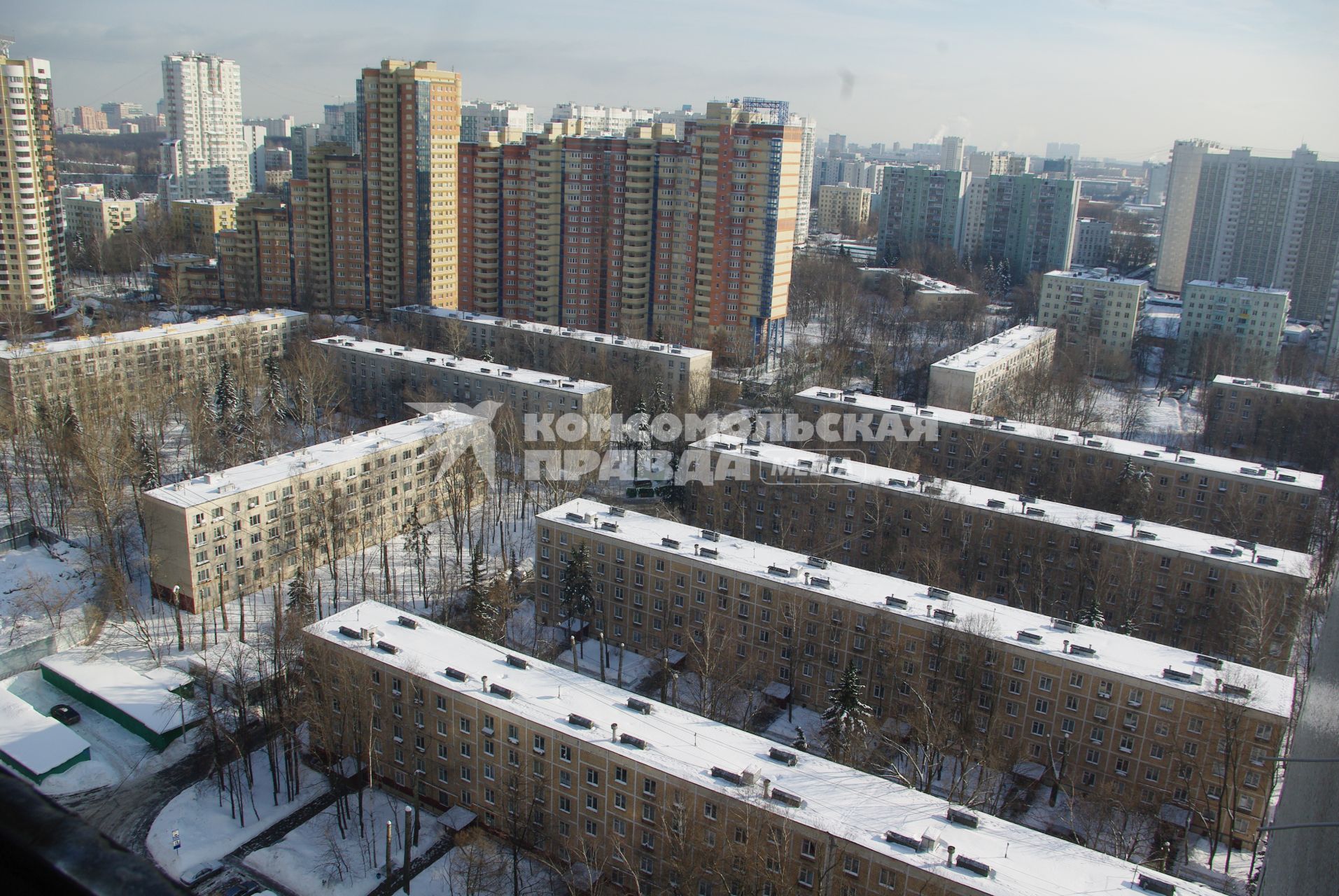 Хрущевки в районе станции Калужская, 17 февраля 2011 года. Снос домов, новое жилье, хрущевка, строительство, ипотека, затройка города