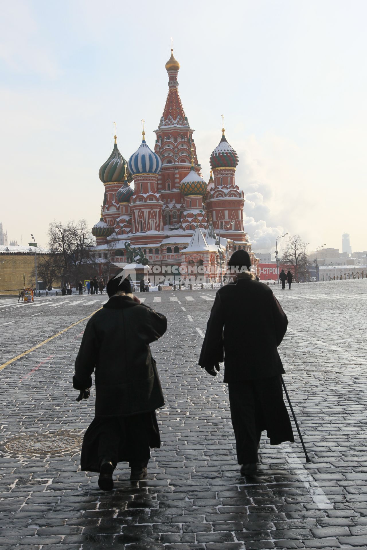 17 февраля 2011г. Москва. Красная площадь, зима,  Храм Василия Блаженного