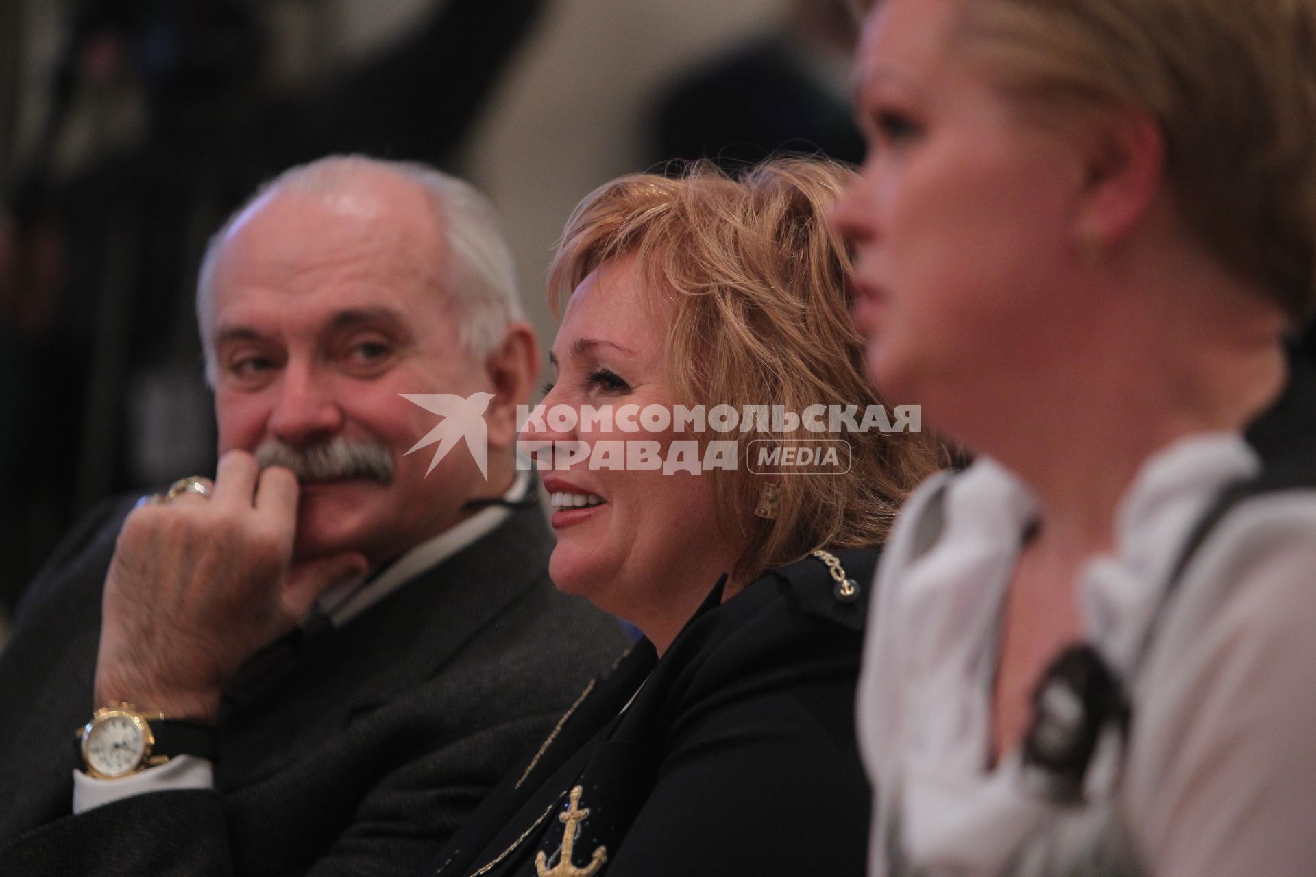 30 марта 2011г. В Москве прошла церемония вручения Горьковской литературной премии. На фото: Людмила Путина И Михалков Никита.