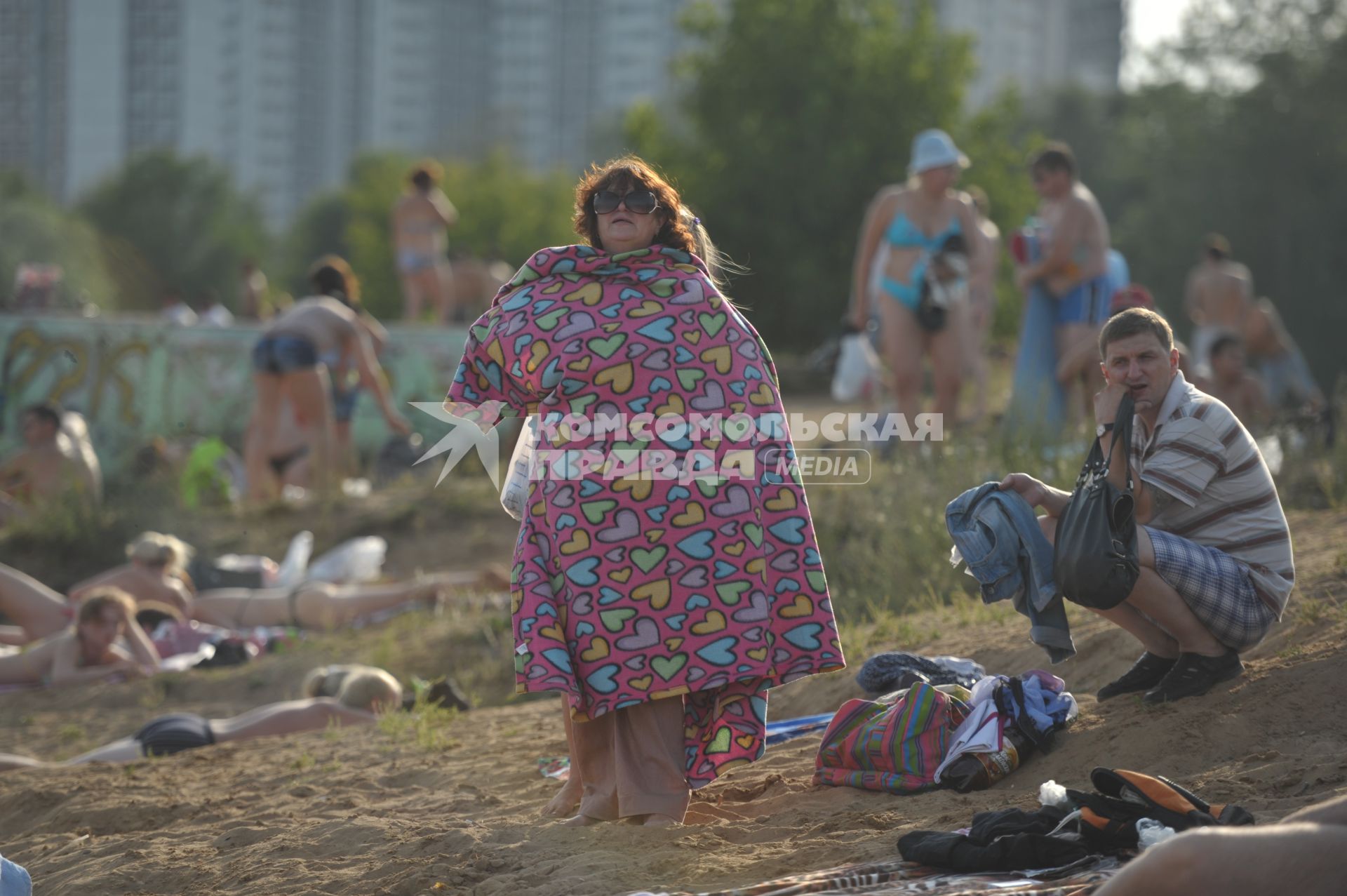 Пляж Строгино, Москва, 24 июля 2011 года.