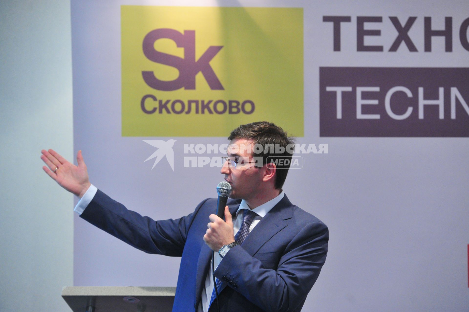 Презентация ТЕХНОПАРКА СКОЛКОВО. На снимке: директор ООО ТЕХНОПАРК СКОЛКОВО Сергей Курилов. 14 сентября  2011 года.