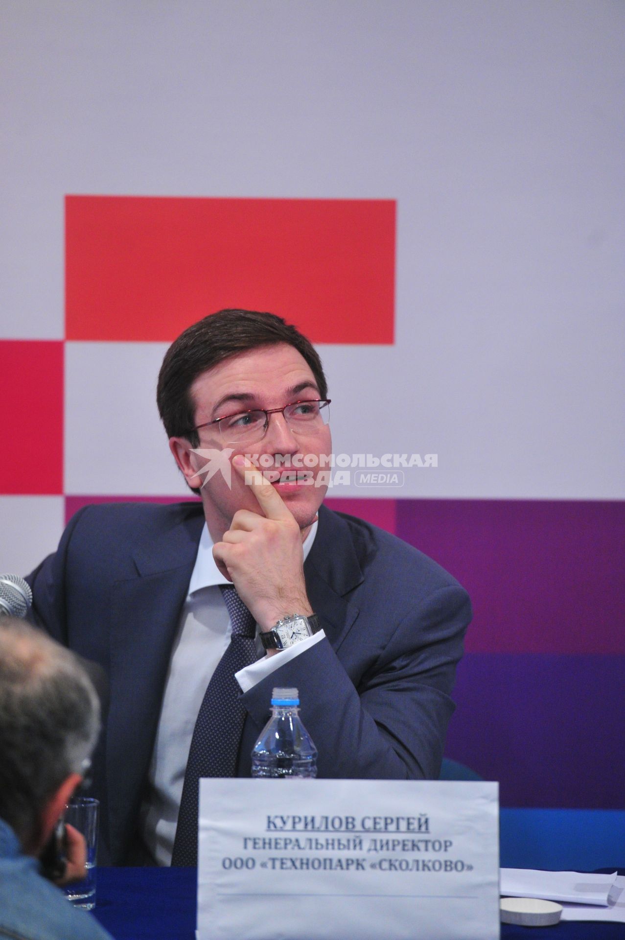 Презентация ТЕХНОПАРКА СКОЛКОВО. На снимке: директор ООО ТЕХНОПАРК СКОЛКОВО Сергей Курилов. 14 сентября  2011 года.