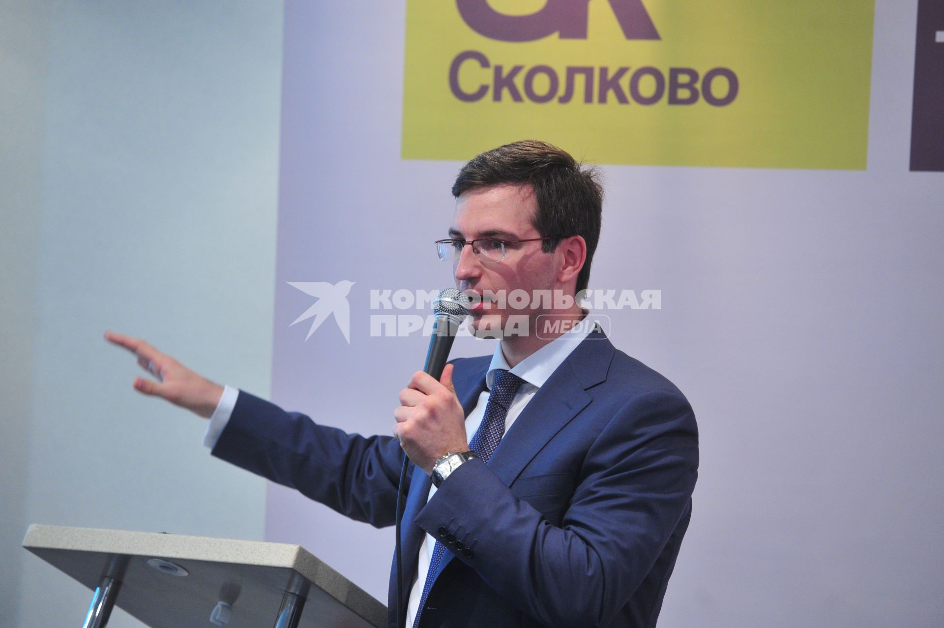 Презентация ТЕХНОПАРКА СКОЛКОВО. На снимке: директор ООО ТЕХНОПАРК СКОЛКОВО Сергей Курилов. 14 сентября  2011 года.
