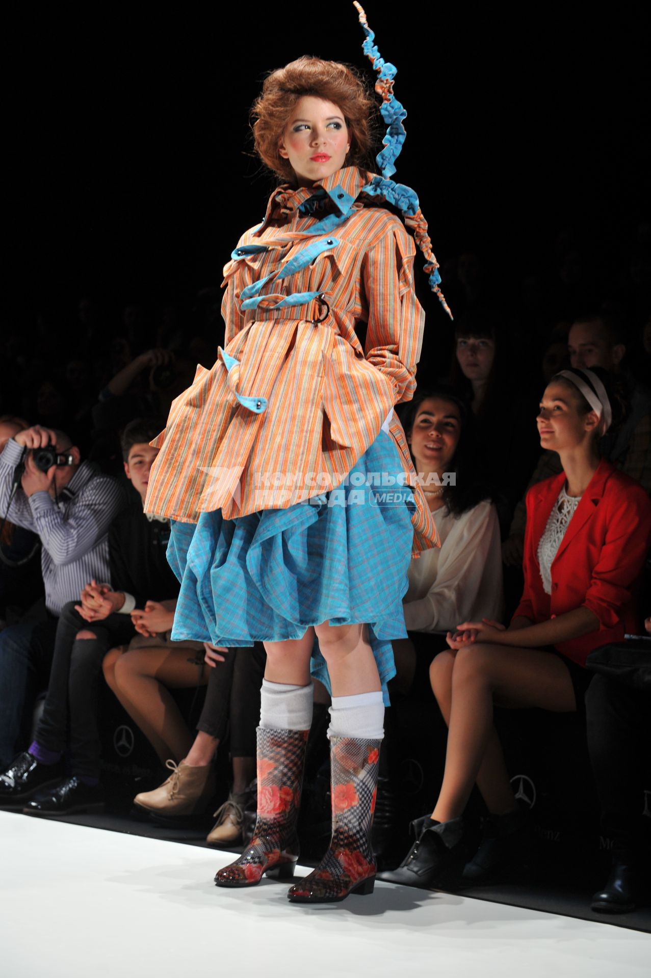 Во время показа коллекции марки \"YeZ by YEGORZAITSEV\" в рамках Mercedes-Benz Fashion Week.  23 октября 2011 года.