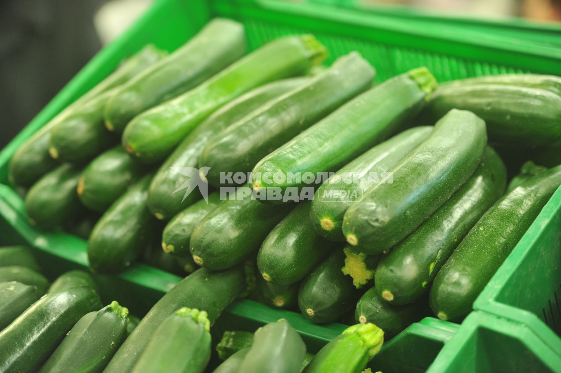 Магазин ПЕРЕКРЕСТОК. Овощи на прилавке. Цукини.  08 ноября 2011 года.