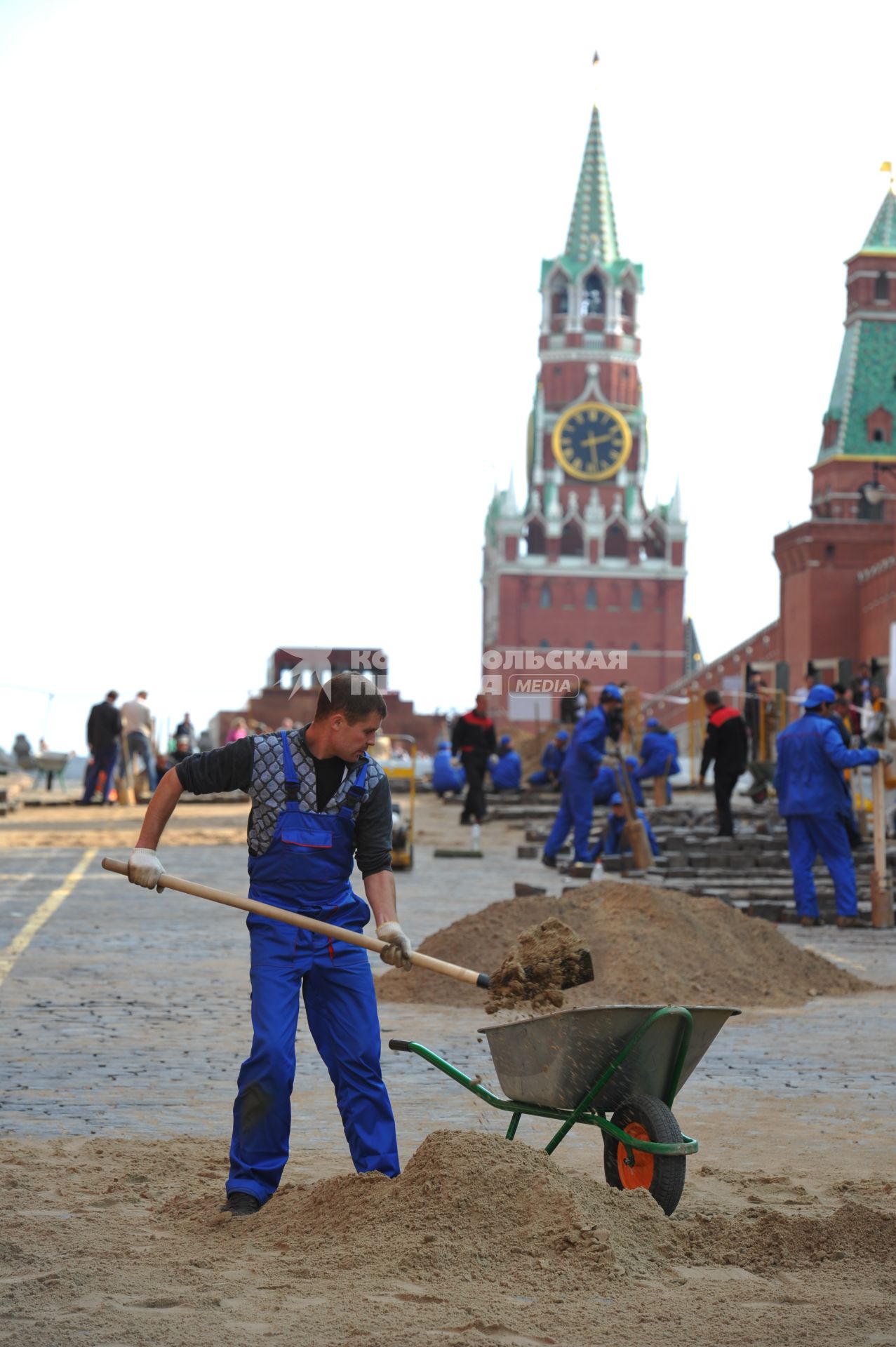 Виды Москвы. Красная площадь. Ремонтные работы по укладки брусчатки. 20 сентября 2011 года.