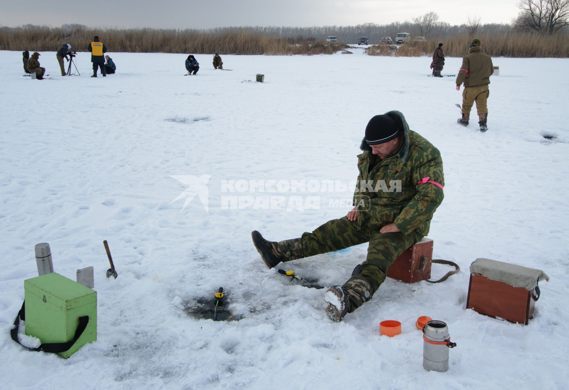 5 февраля 2011. Волгоградская область, Иловлинский район. Озеро Большой Ильмень. Соревнования по зимней рыбалке.