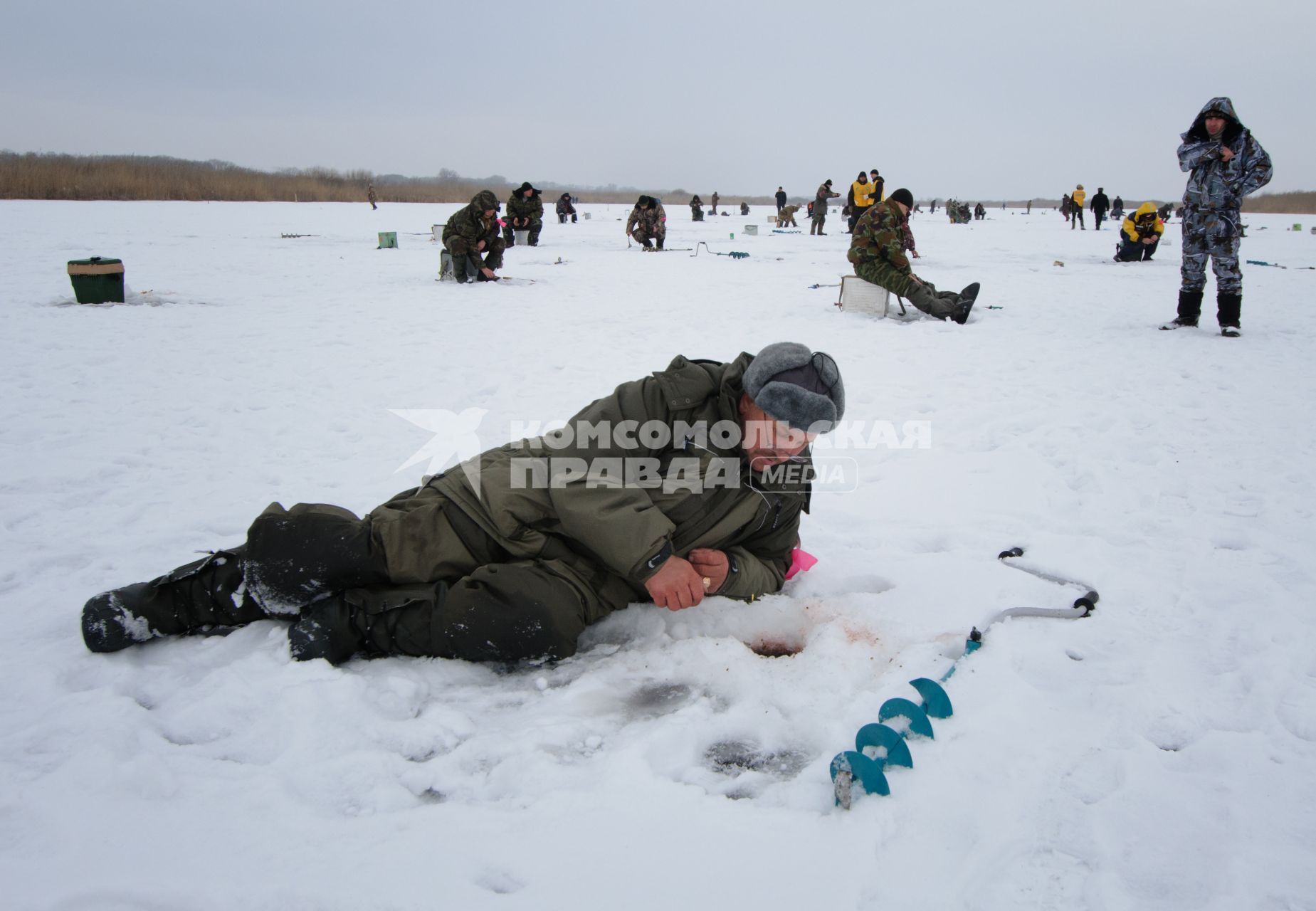 5 февраля 2011. Волгоградская область, Иловлинский район. Озеро Большой Ильмень. Соревнования по зимней рыбалке.