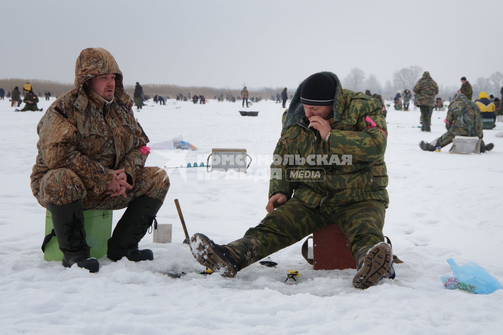 5 февраля 2011. Волгоградская область, Иловлинский район. Озеро Большой Ильмень. Соревнования по зимней рыбалке.