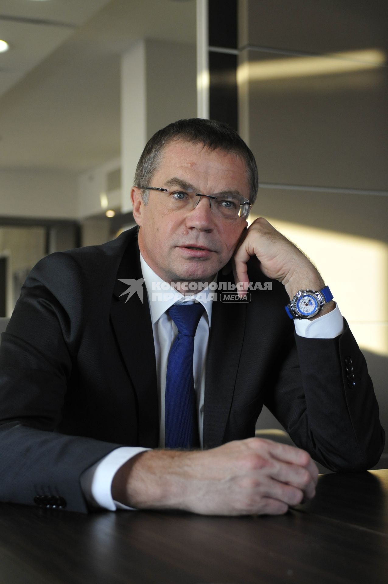 Генеральный директор ООО \"Газпром экспорт\", президент Континентальной хоккейной лиги Александр Медведев. 19 декабря  2008 года.