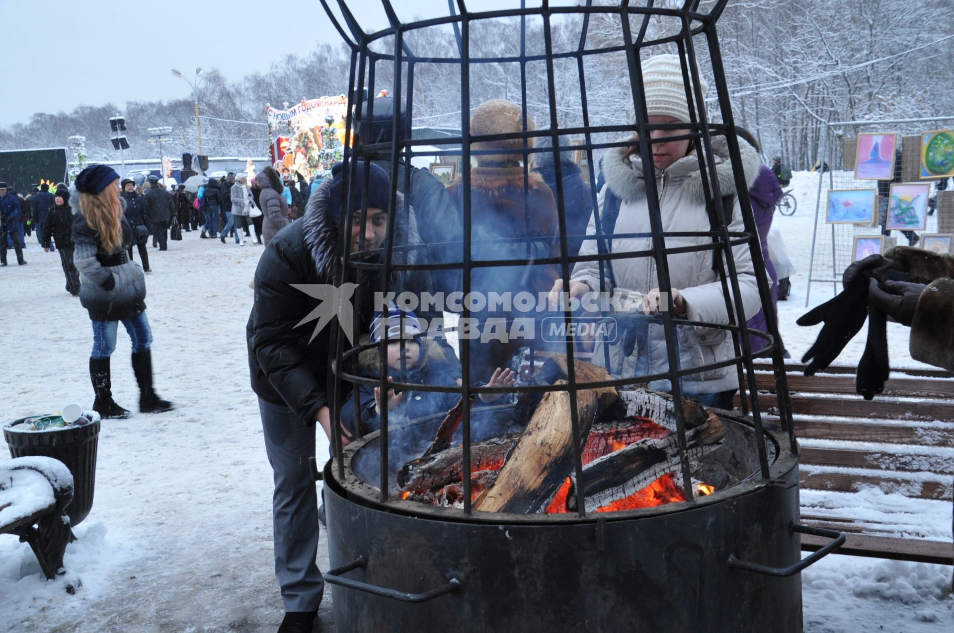 Парк \\\"Сокольники\\\". Зимние развлечения.  Москва. 09 января 2012 года.