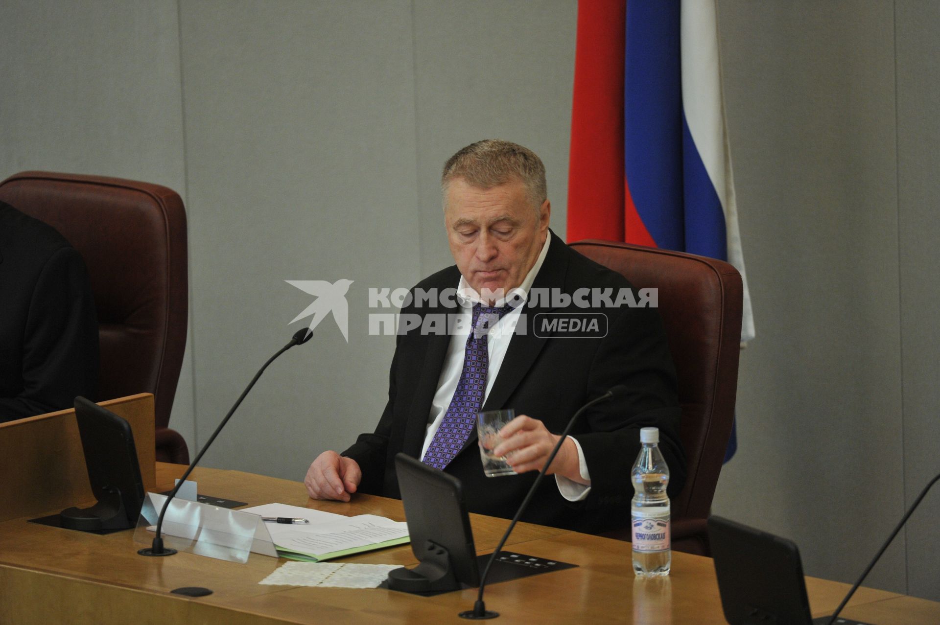 Первое пленарное заседание Госдумы РФ шестого созыва. На снимке: лидер Либерально-демократической партии России (ЛДПР) Владимир Жириновский. 21 декабря 2011 года.