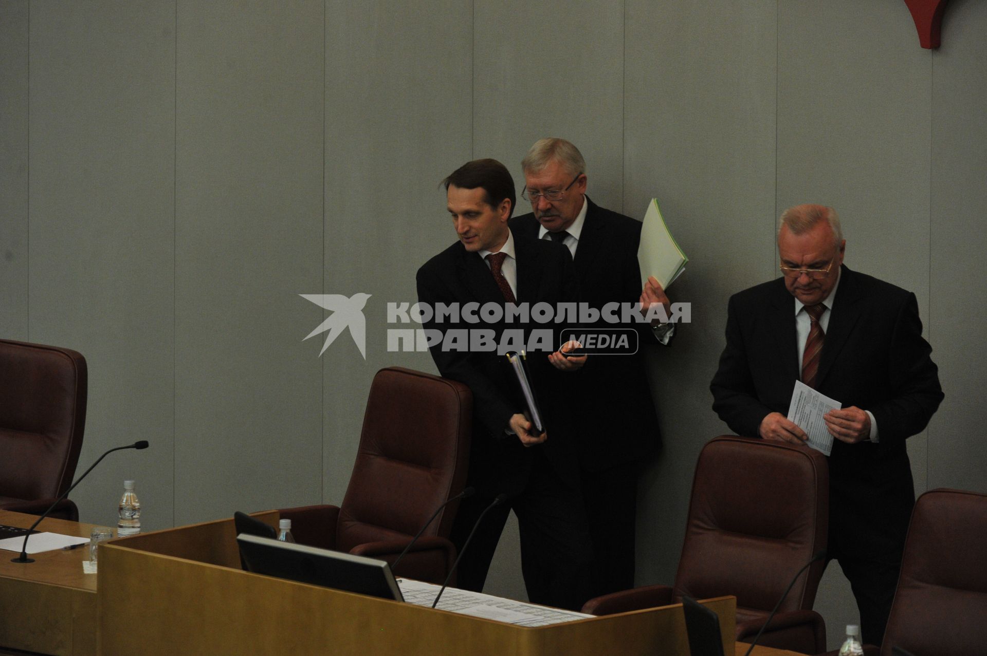 Сергей Нарышкин, избранный председателем Госдумы РФ на первом пленарном заседании Государственной Думы РФ шестого созыва.  21 декабря 2011 года.