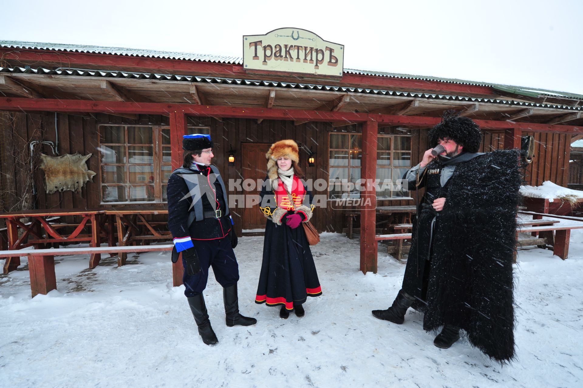 Реконструкция большой псовой охоты в Подмосковье. Можайск. 21 января 2012 года.