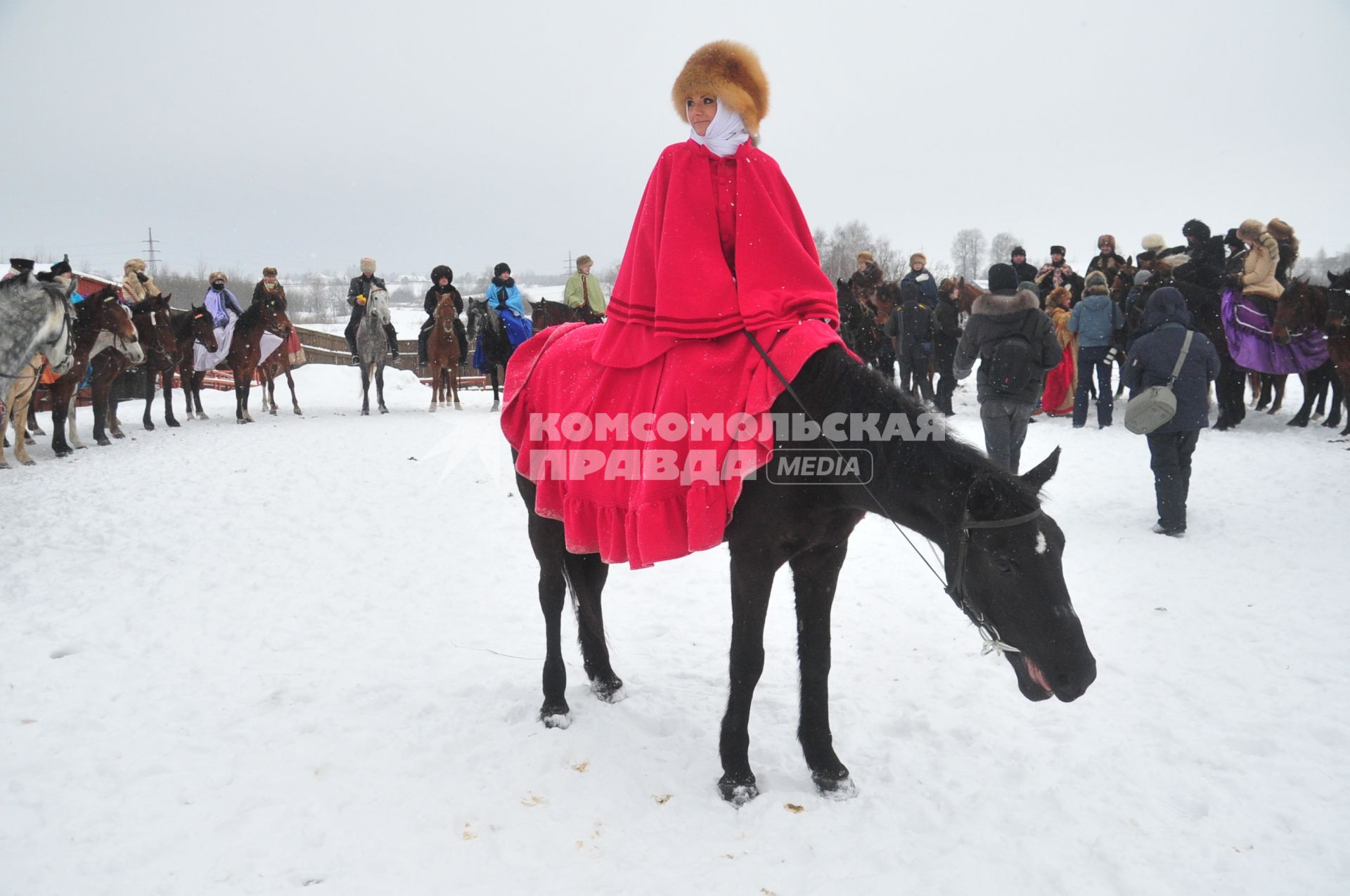 Реконструкция большой псовой охоты в Подмосковье. Можайск. 21 января 2012 года.