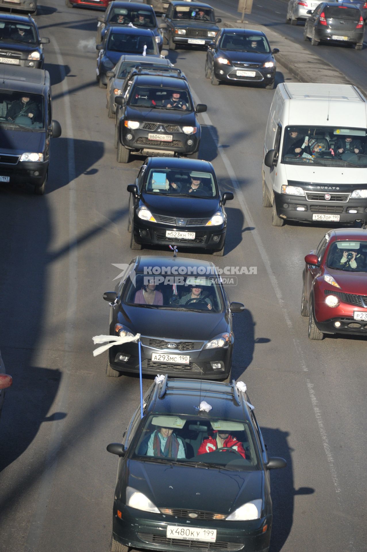 В Москве на Садовом кольце прошел автопробег  ЗА ЧЕСТНЫЕ ВЫБОРЫ. 29 января 2012