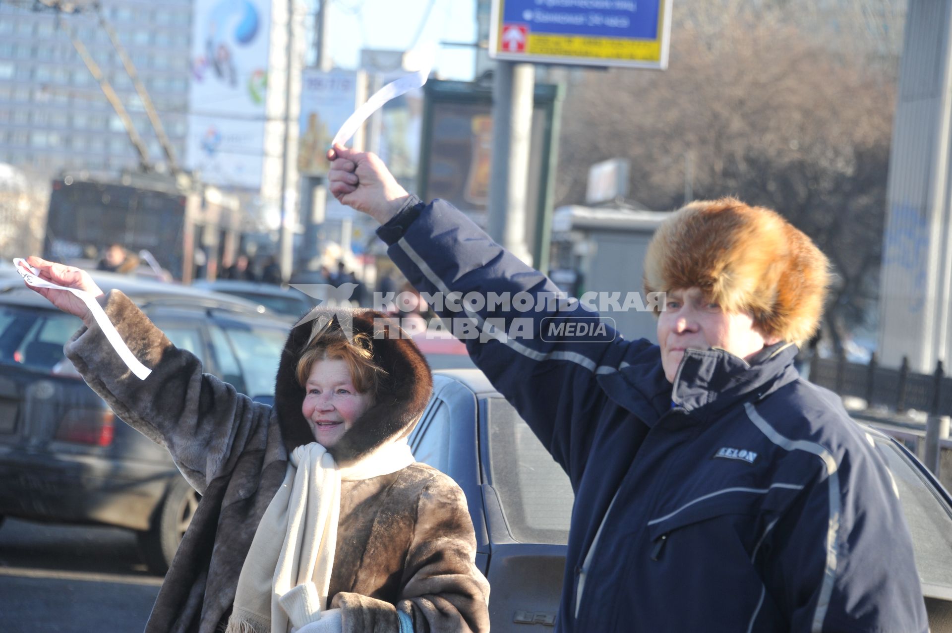 В Москве на Садовом кольце прошел автопробег  ЗА ЧЕСТНЫЕ ВЫБОРЫ. 29 января 2012