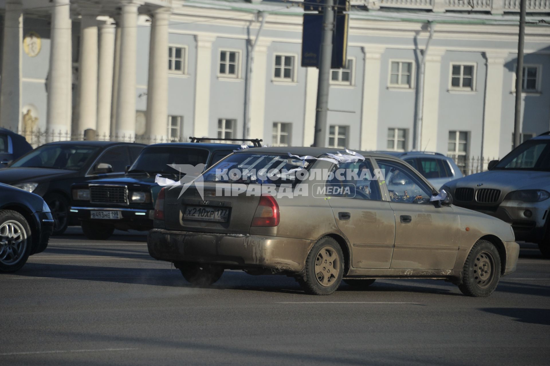 В Москве на Садовом кольце прошел автопробег  ЗА ЧЕСТНЫЕ ВЫБОРЫ. 29 января 2012