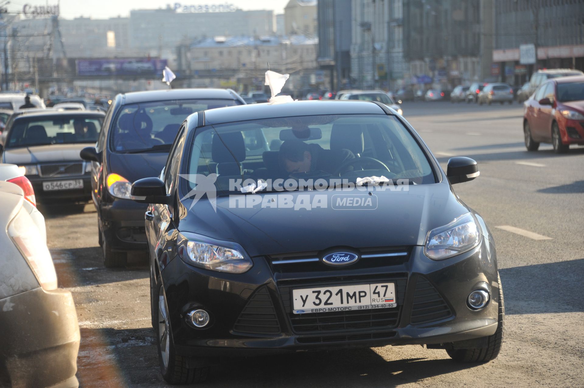 В Москве на Садовом кольце прошел автопробег  ЗА ЧЕСТНЫЕ ВЫБОРЫ. 29 января 2012