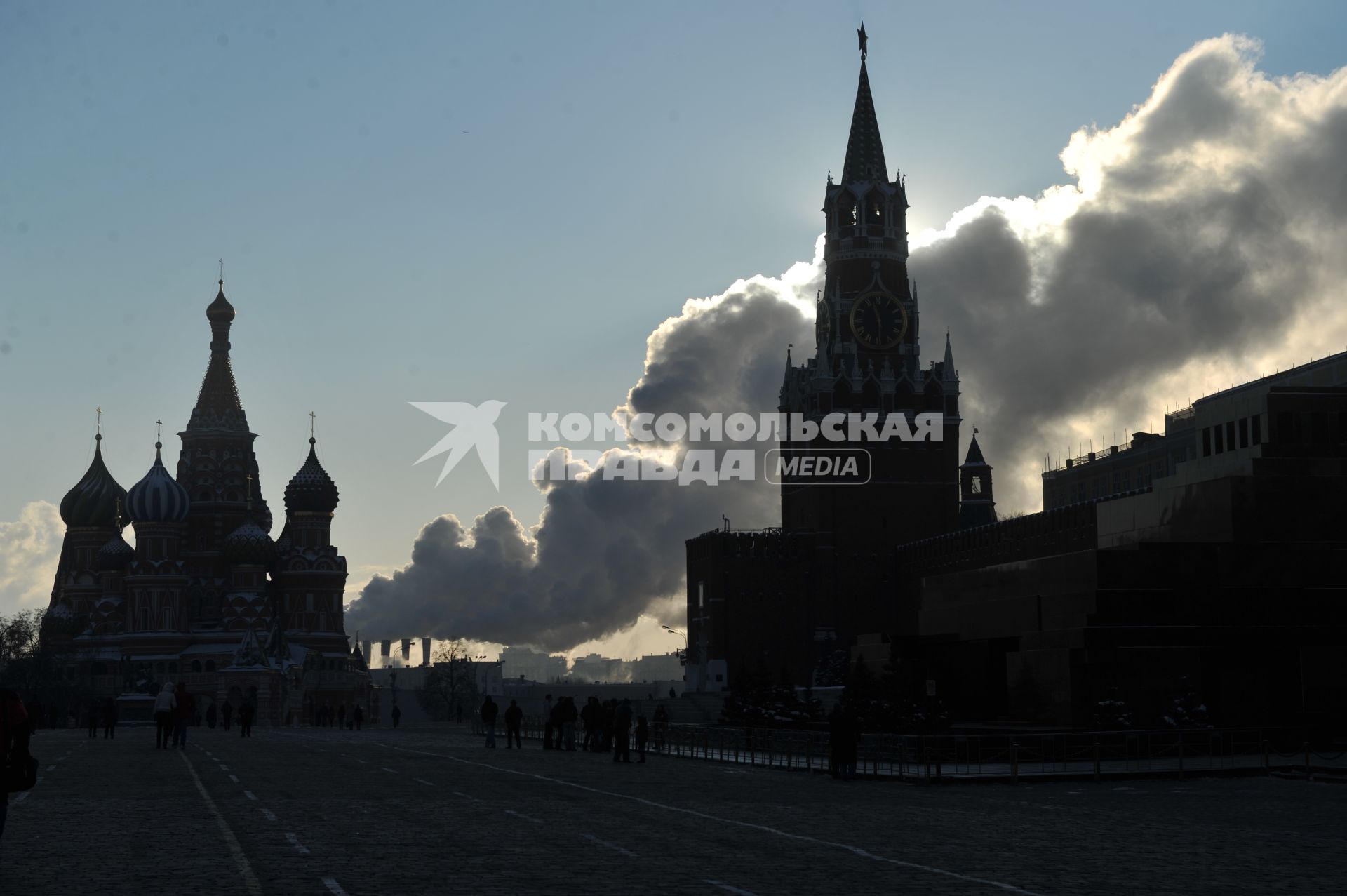 Красная площадь в морозный зимний день. 27 января 2012 года.