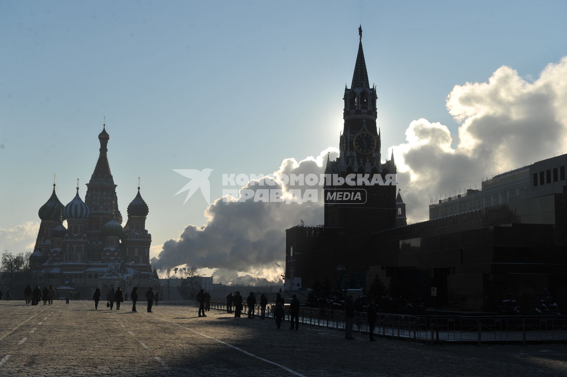 Красная площадь в морозный зимний день. 27 января 2012 года.