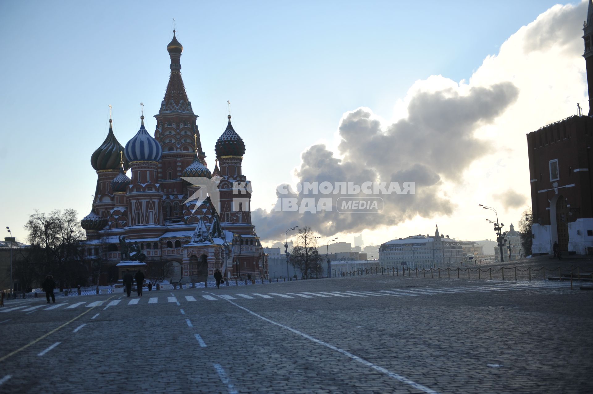 Красная площадь в морозный зимний день. 27 января 2012 года.