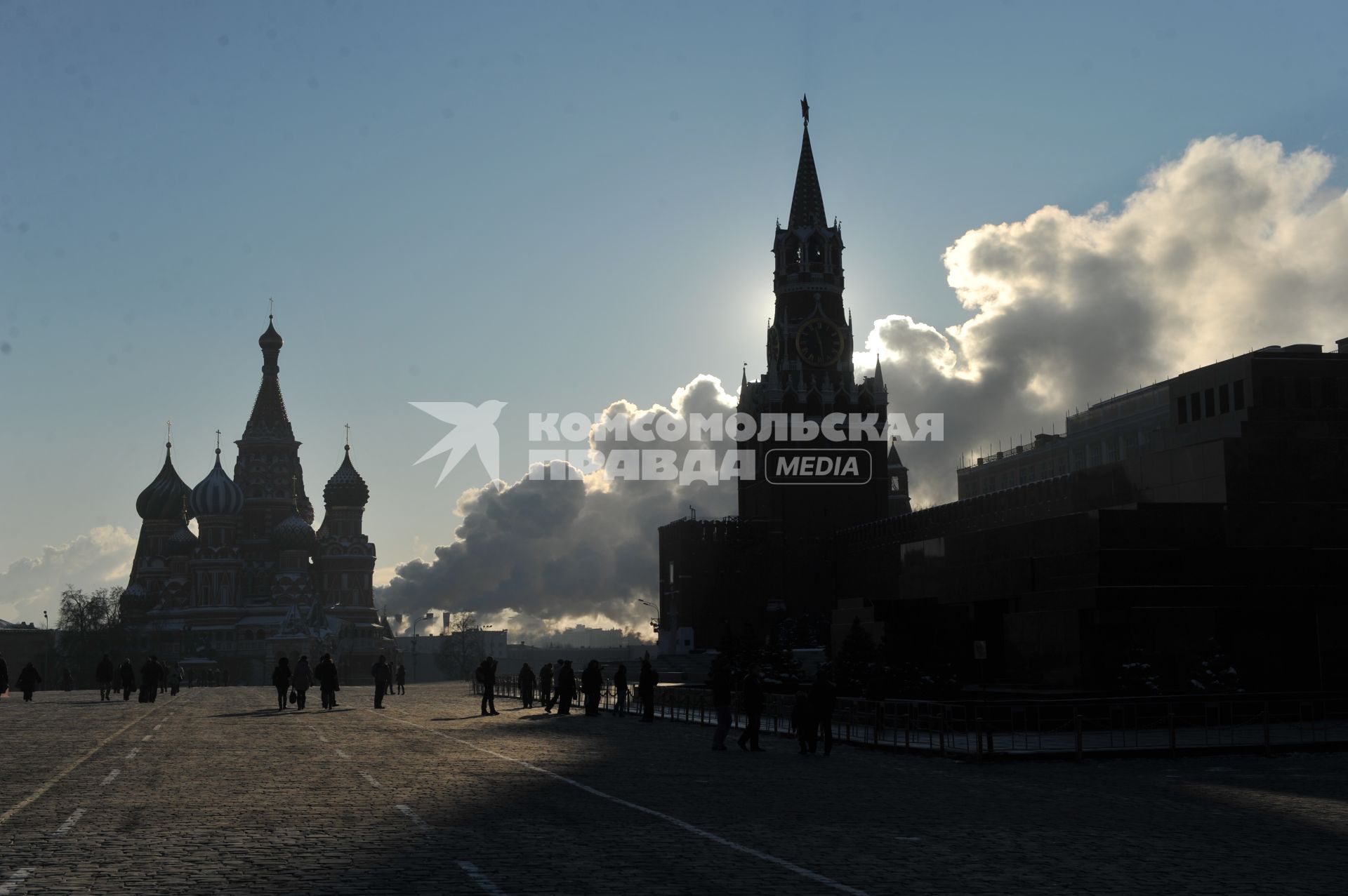 Красная площадь в морозный зимний день. 27 января 2012 года.