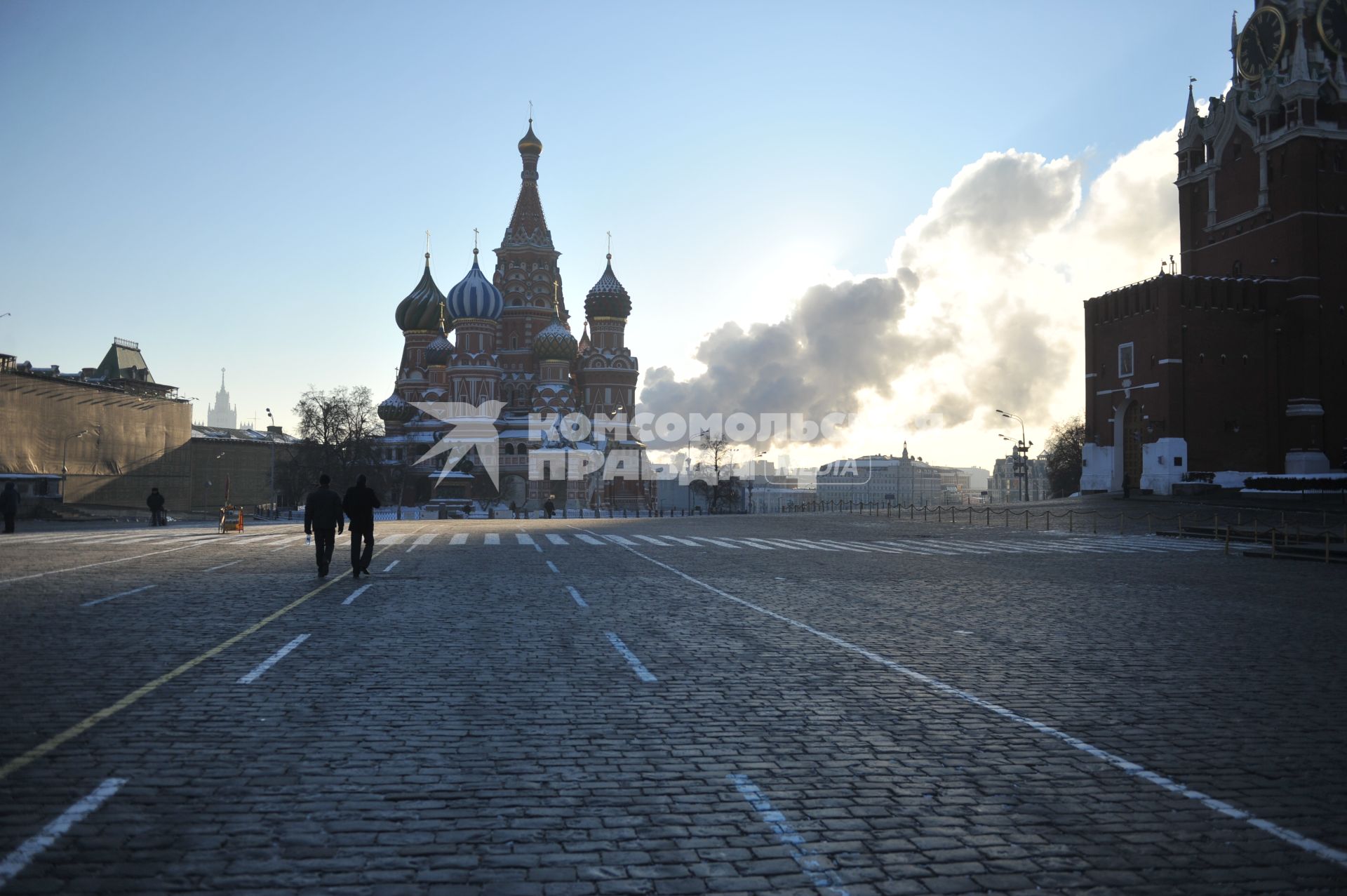 Красная площадь в морозный зимний день. 27 января 2012 года.