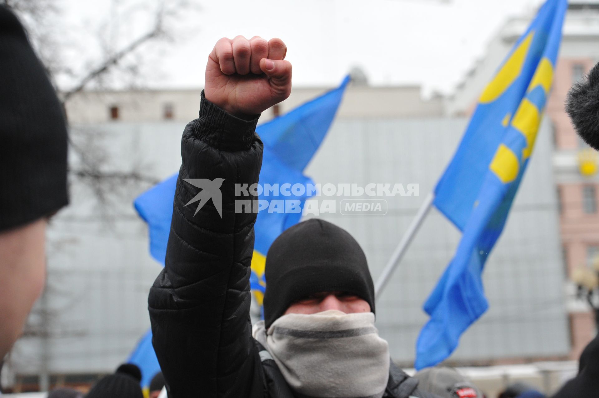 Москве.  Пушкинская площадь. Митинг в поддержку Жириновского. На снимке: участники митинга.