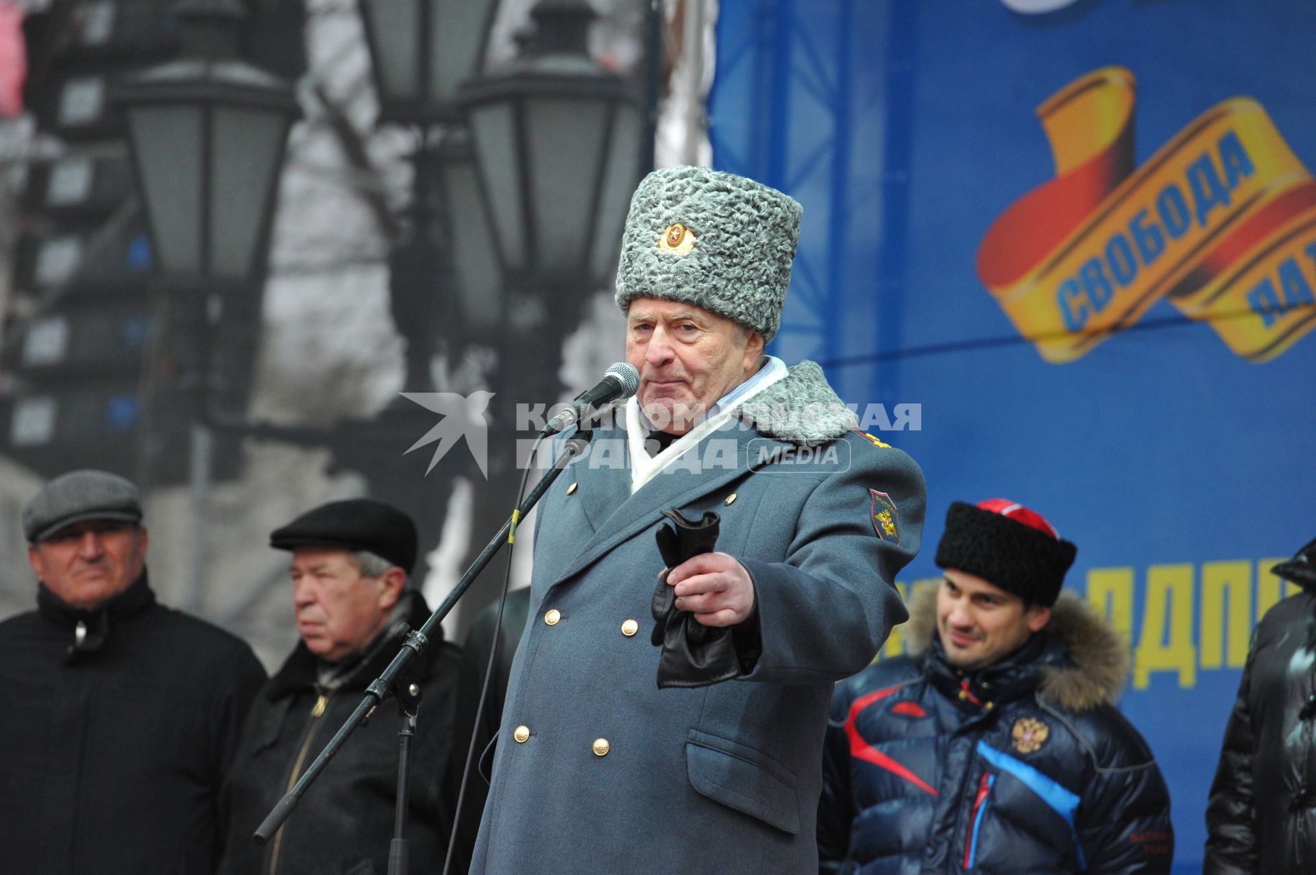 Москве.  Пушкинская площадь. Митинг в поддержку Жириновского. На снимке: лидер ЛДПР, депутат Государственной Думы Владимир Жириновский.