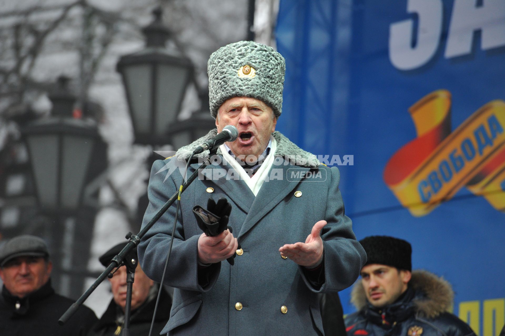 Москве.  Пушкинская площадь. Митинг в поддержку Жириновского. На снимке: лидер ЛДПР, депутат Государственной Думы Владимир Жириновский.