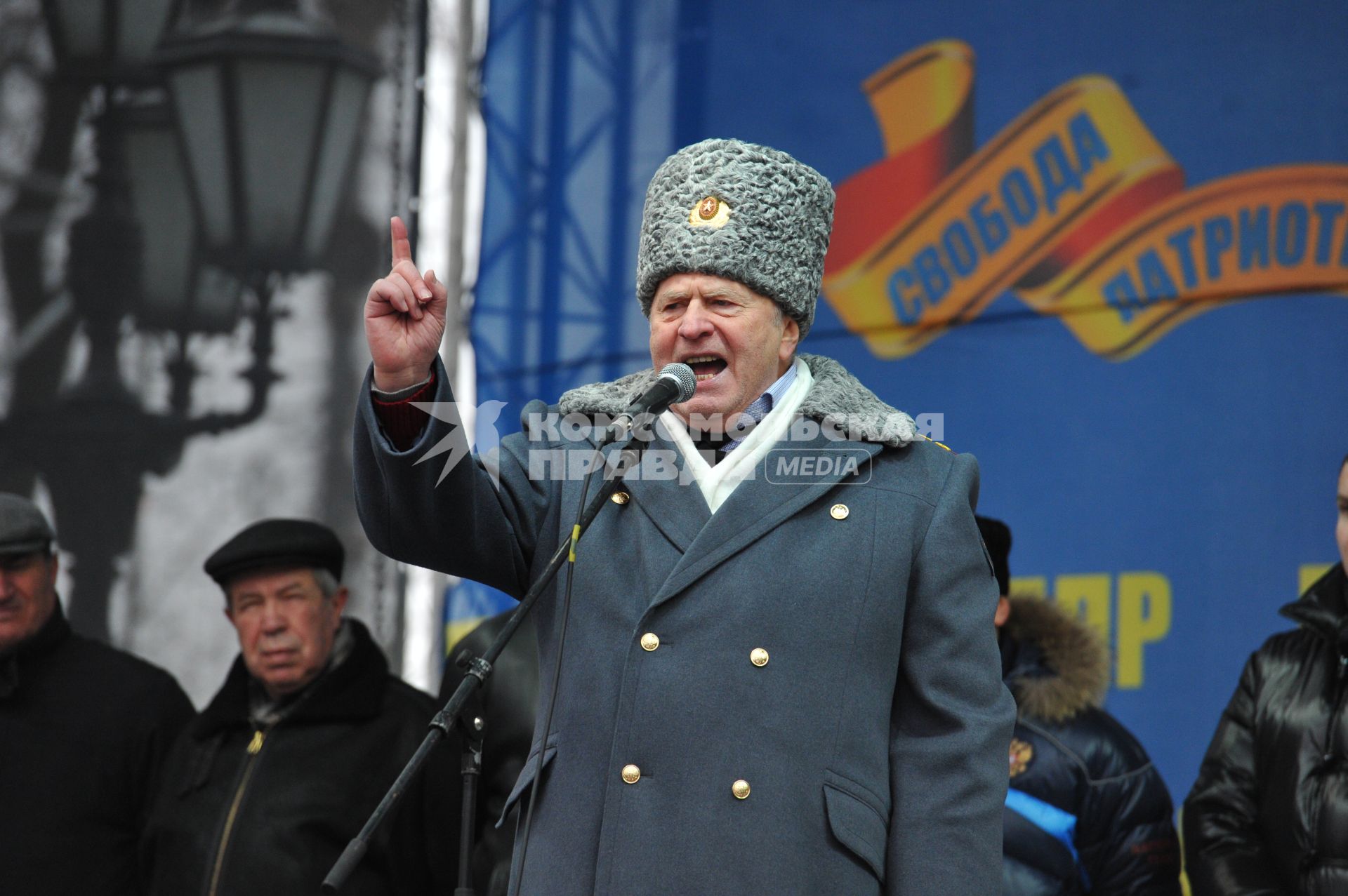 Москве.  Пушкинская площадь. Митинг в поддержку Жириновского. На снимке: лидер ЛДПР, депутат Государственной Думы Владимир Жириновский.