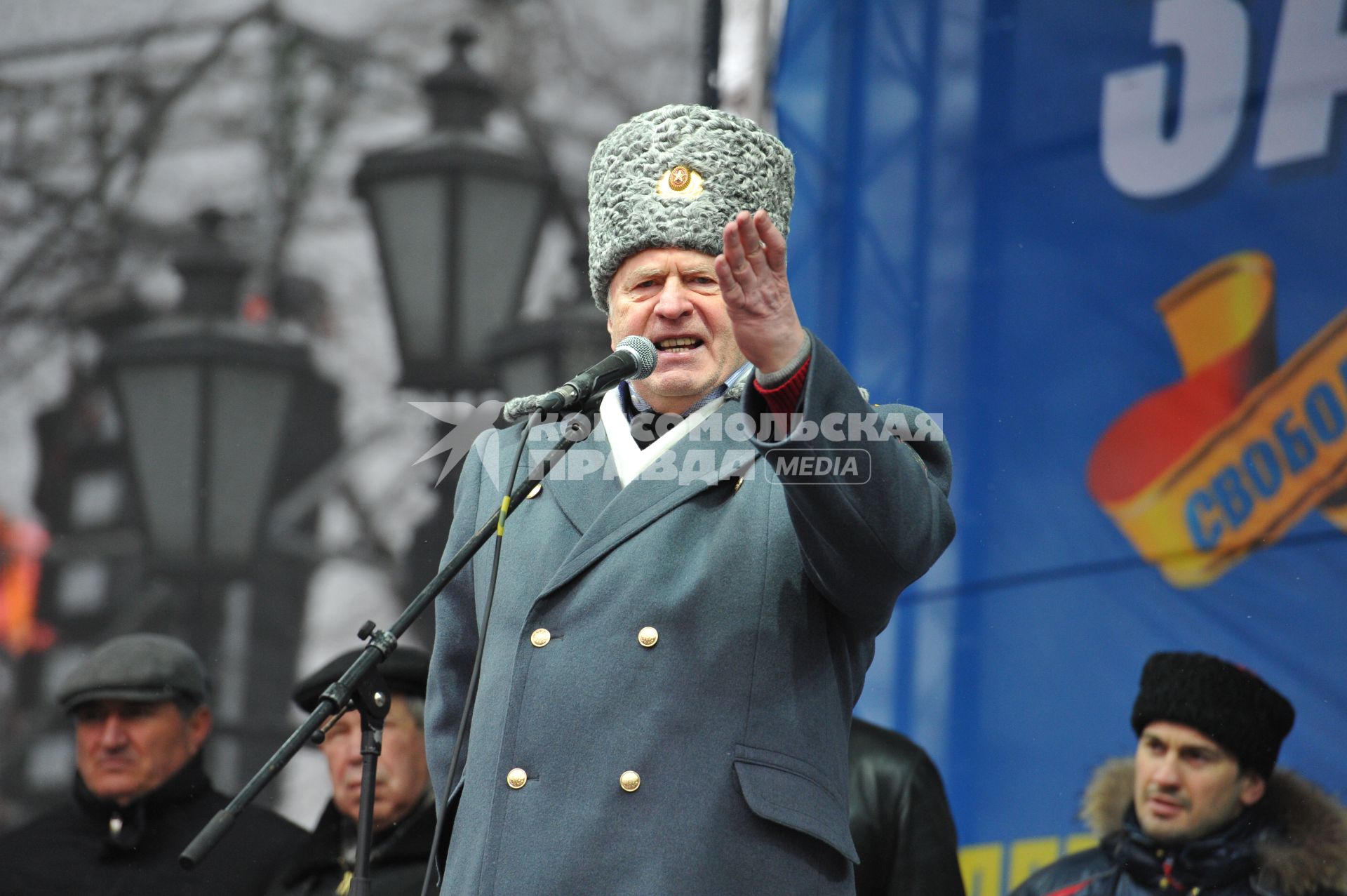 Москве.  Пушкинская площадь. Митинг в поддержку Жириновского. На снимке: лидер ЛДПР, депутат Государственной Думы Владимир Жириновский.