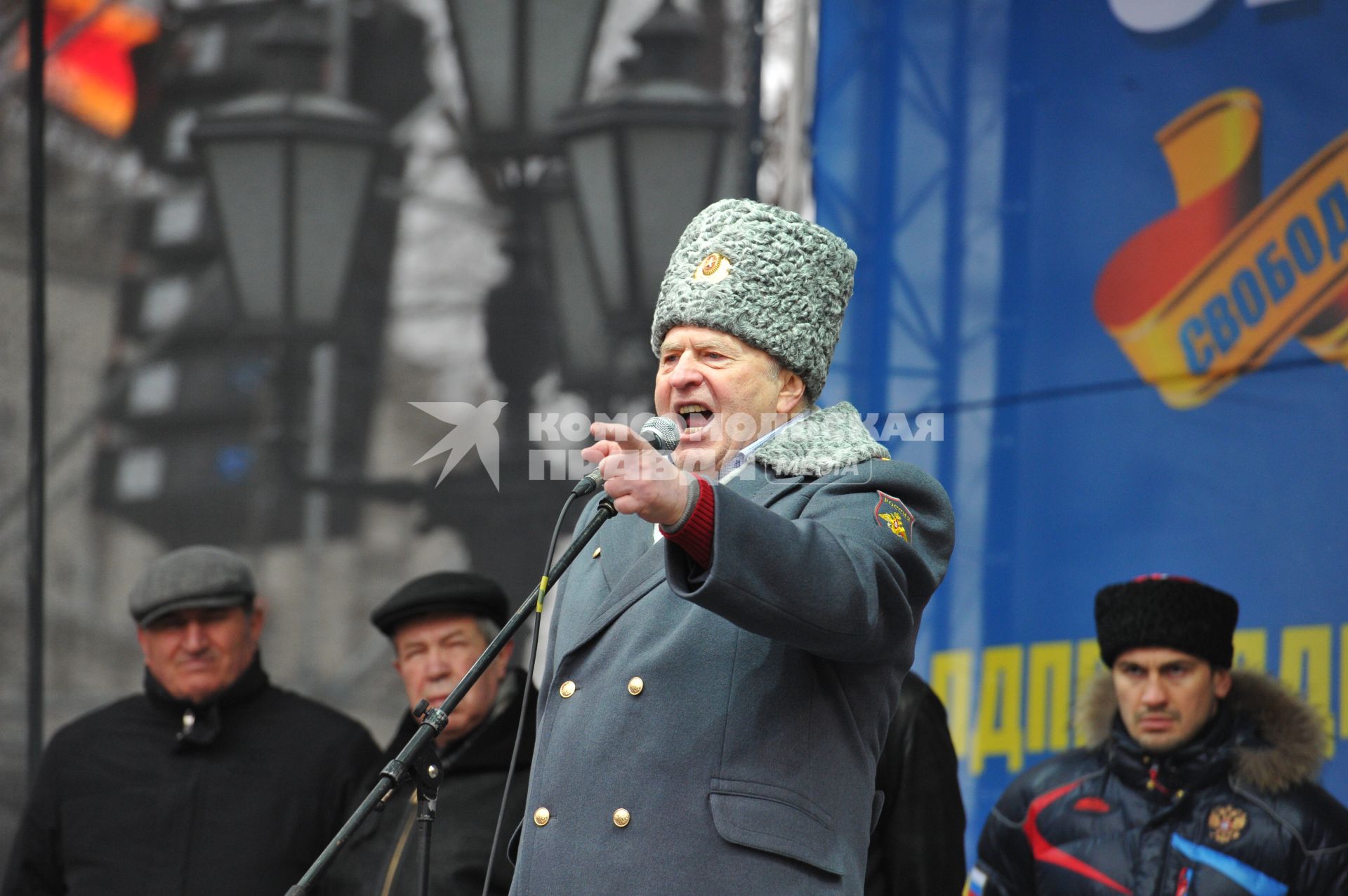 Москве.  Пушкинская площадь. Митинг в поддержку Жириновского. На снимке: лидер ЛДПР, депутат Государственной Думы Владимир Жириновский.