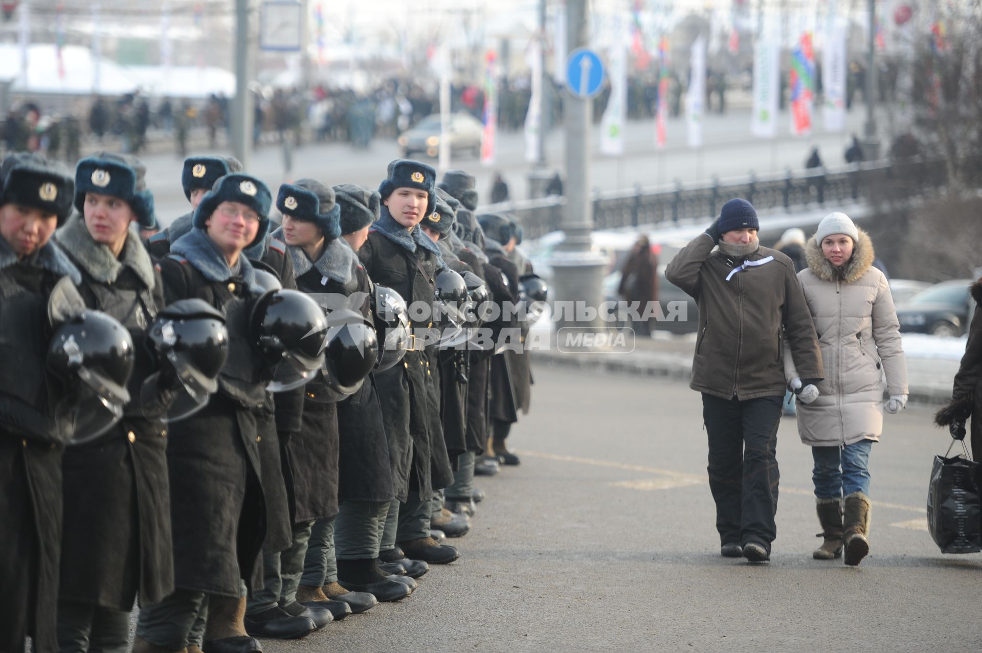 Усиление охраны правопорядка во время митинга  и шествия за честные выборы по Мосвкве, Москва, 4 февраля 2012 года