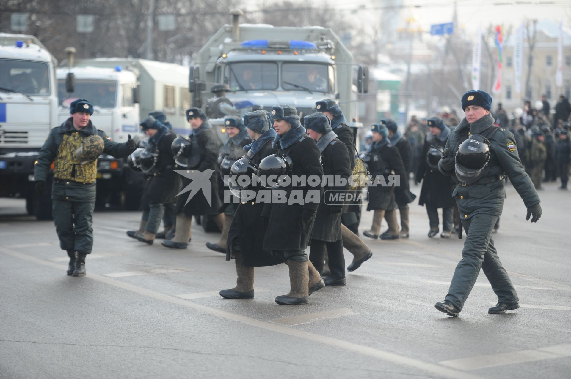 Усиление охраны правопорядка во время митинга  и шествия за честные выборы по Мосвкве, Москва, 4 февраля 2012 года