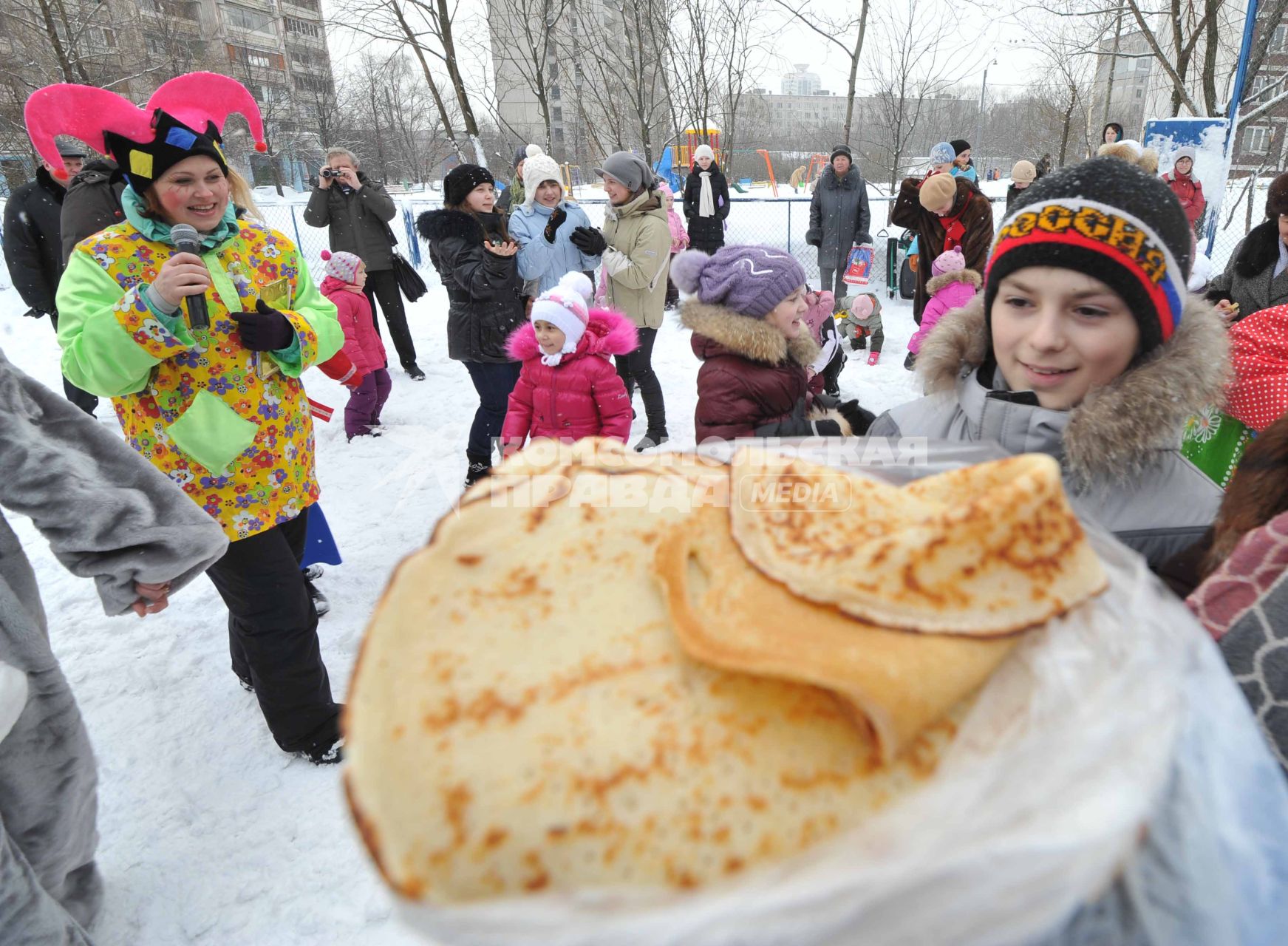 Празднование Масленицы.