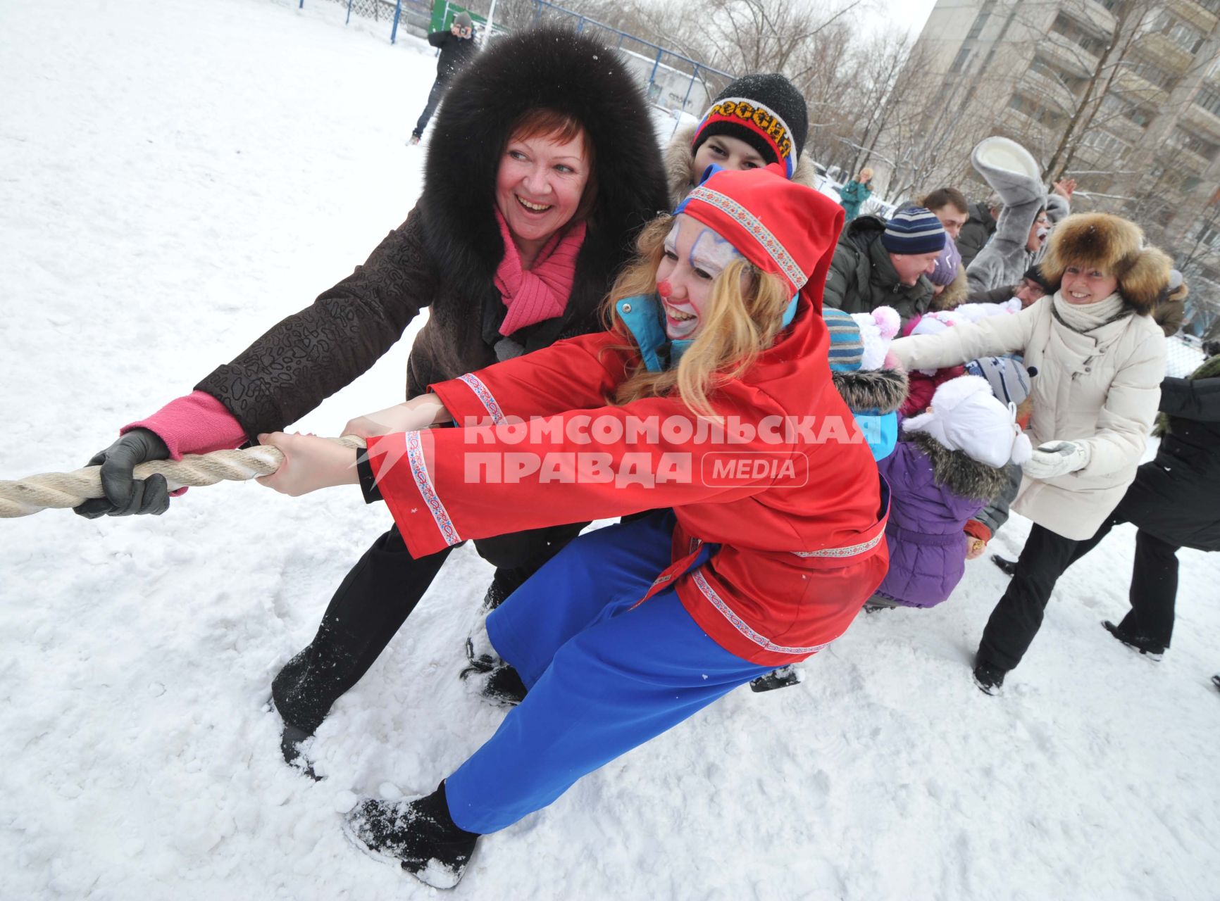 Празднование Масленицы.