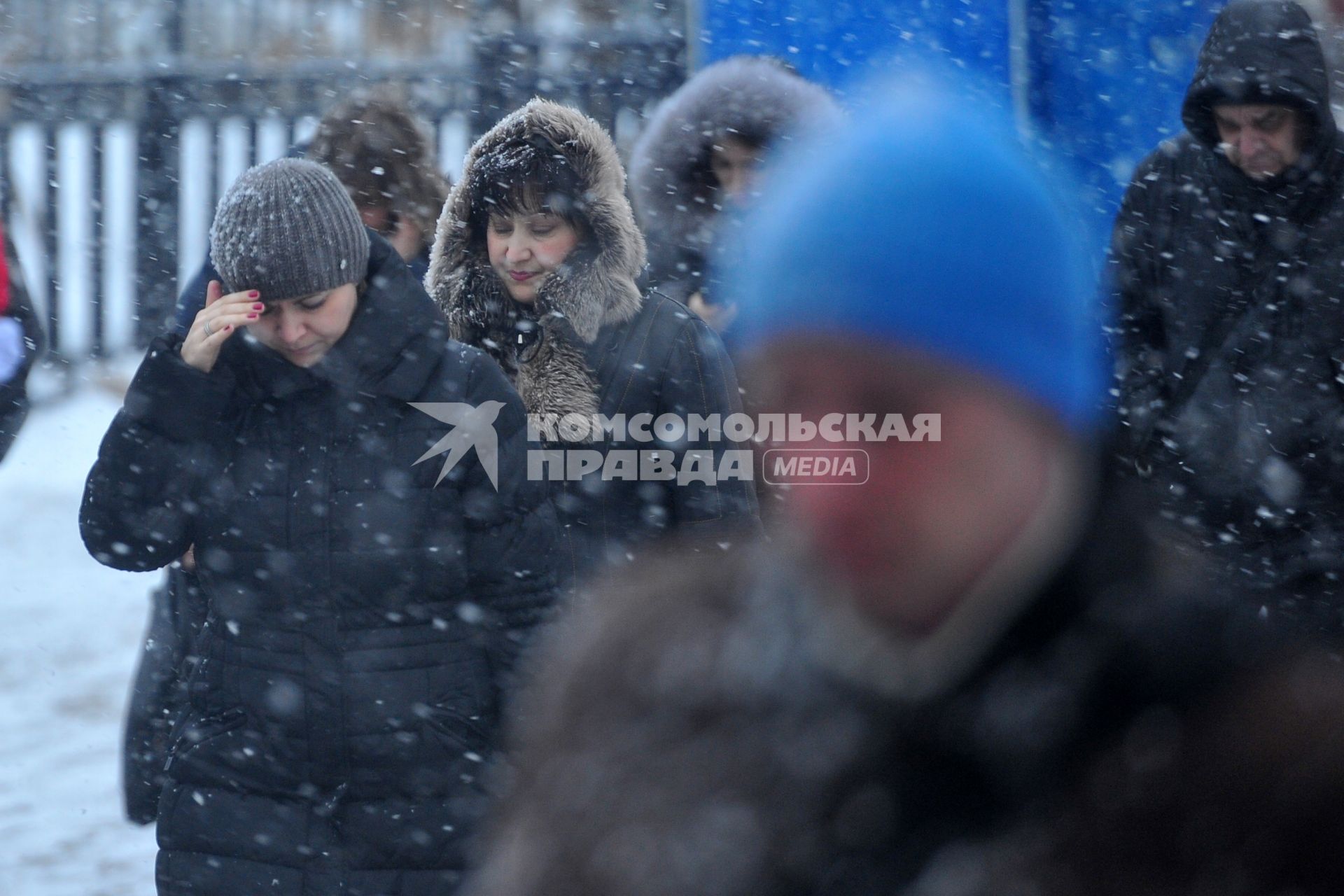 Снегопад в городе.