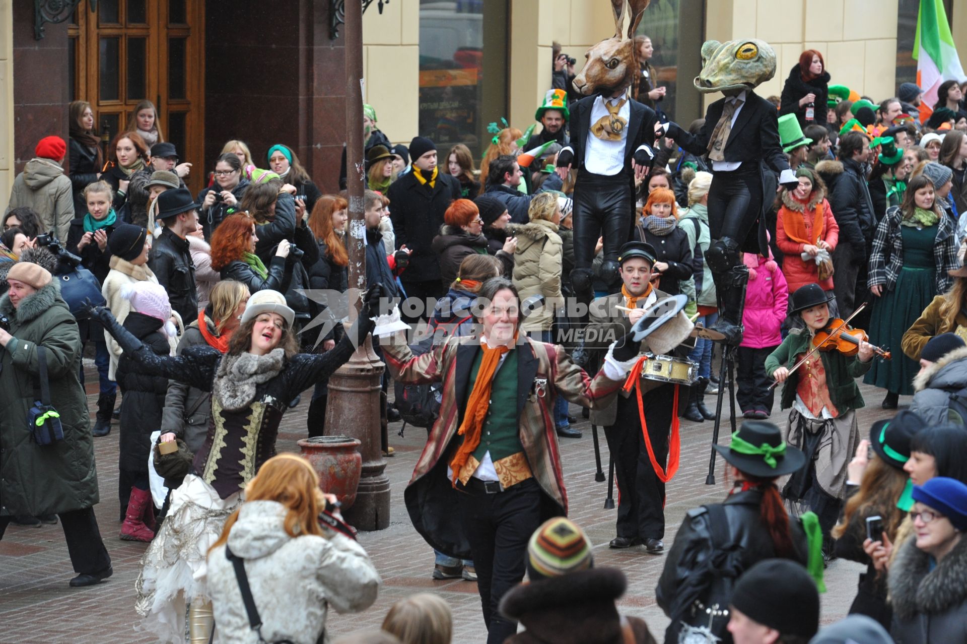 Старый Арбат. Парад в честь Дня Святого Патрика. На снимке: участники парада.